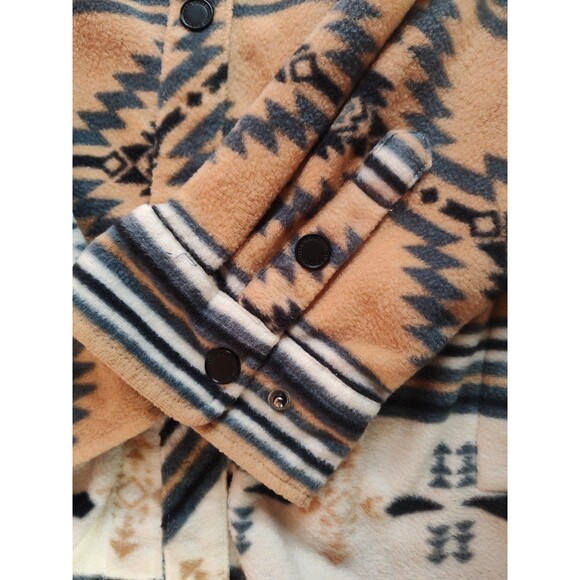 Men's Simply Southern Aztec Fleece Long Sleeve Button Down Jacket Medium - Picture 5 of 7